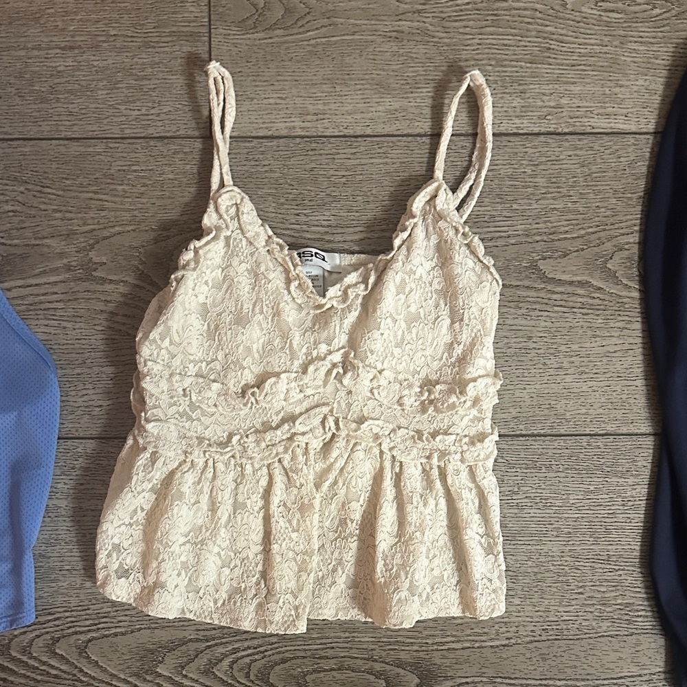 RSQ Cream Lace Camisole Top
